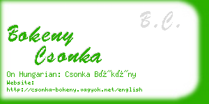 bokeny csonka business card